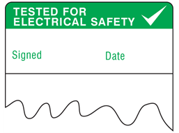 Tested for electrical safety cable wrap label