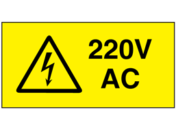 220V AC Electrical warning label