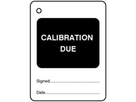 Calibration due tag.