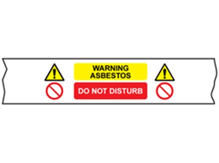 Warning asbestos, do not disturb safety tape.