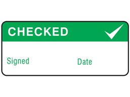 Checked label equipment label.