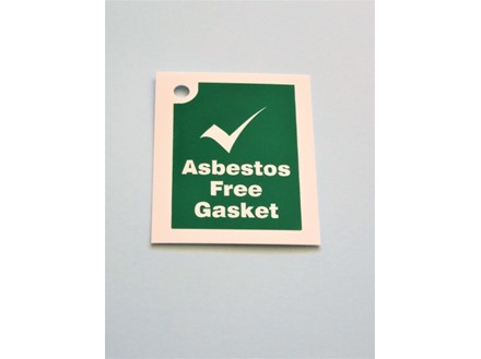 Asbestos free gasket tag.