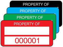 Property asset label, numbered, destructible