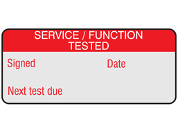 Service function tested aluminium foil labels.