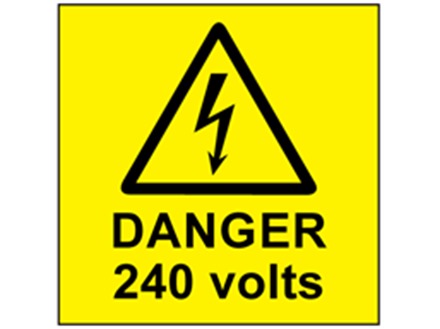 Danger 240 volts label