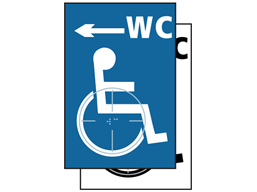 WC disabled, arrow left symbol sign.