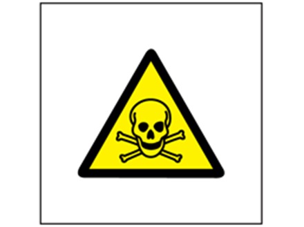 Caution toxic hazard symbol safety sign.