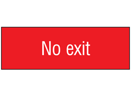 No exit, engraved sign.