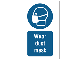 Wear dust mask symbol and text safety sign.