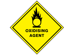 Oxidising agent hazard warning diamond sign