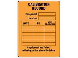 Calibration record label
