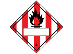 Flammable solid, class 4, hazard diamond label (with write on panel)