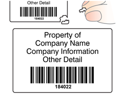 Scanmark destructible barcode label (black text), 32mm x 50mm