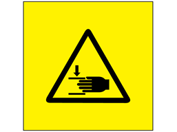 Finger Trap hazard symbol labels.