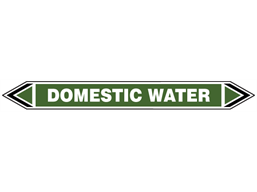 Domestic water flow marker label.