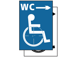 WC disabled, arrow right symbol sign.