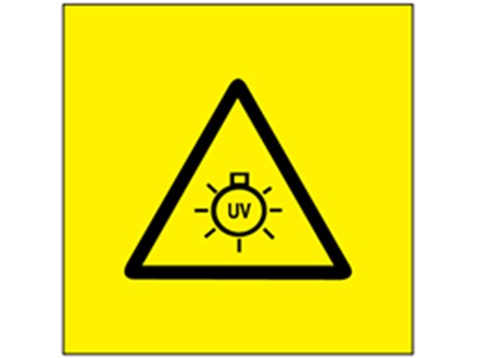 Warning UV symbol labels.
