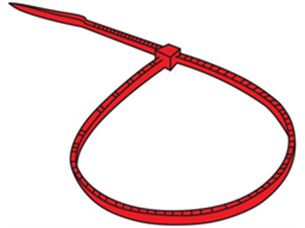 Plain nylon cable ties, red