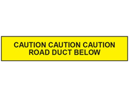 Caution road duct below tape.