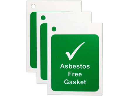 Asbestos free gasket tag.