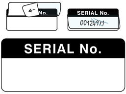 Serial number write and seal labels.