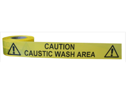 Caution, caustic wash area barrier tape