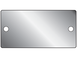 Blank stainless steel nameplate, 44mm x 89mm