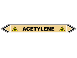 Acetylene flow marker label.