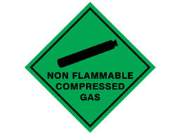 Non flammable compressed gas hazard warning diamond sign