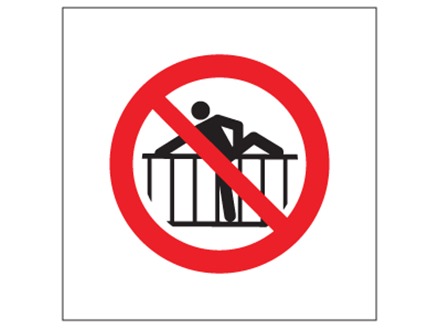 Do not cross barrier symbol safety sign.