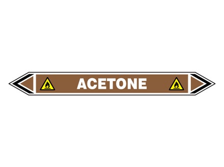 Acetone flow marker label.