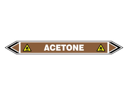 Acetone flow marker label.