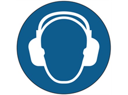 Ear protection symbol labels.