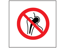 No metal implants symbol safety sign.