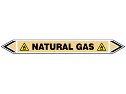 Natural gas flow marker label.