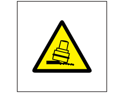 Tipping hazard symbol safety sign.