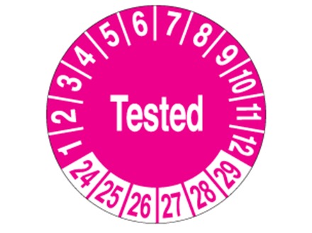 Tested month and year label
