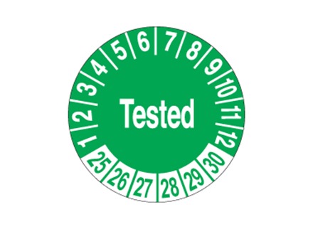 Tested month and year label