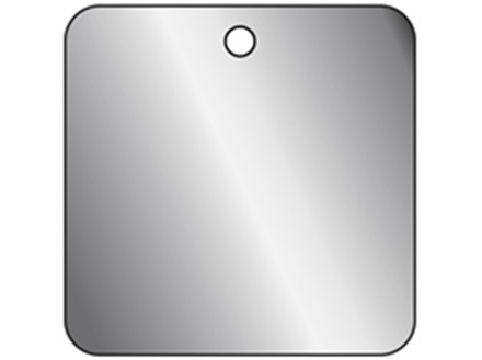 Blank stainless steel square metal tags.