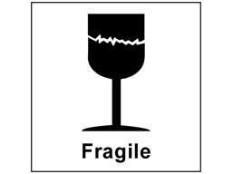 Fragile heavy duty packaging label