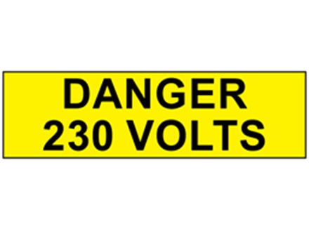 Danger 230 volts label