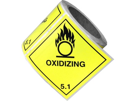 Oxidising, class 5.1, hazard diamond label