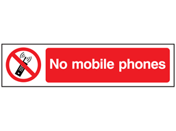 No mobile phones, mini safety sign.