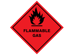 Flammable gas hazard warning diamond sign