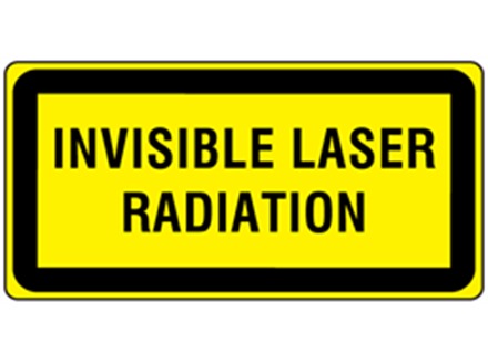 Invisible laser radiation equipment warning safety label.