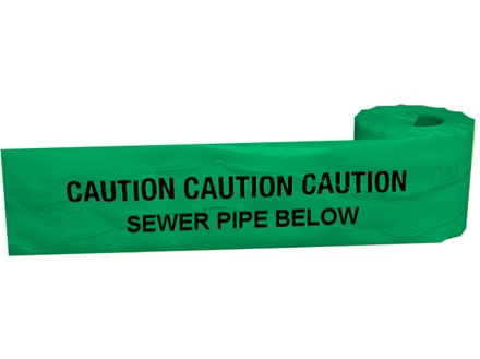 Caution sewer pipe below tape.