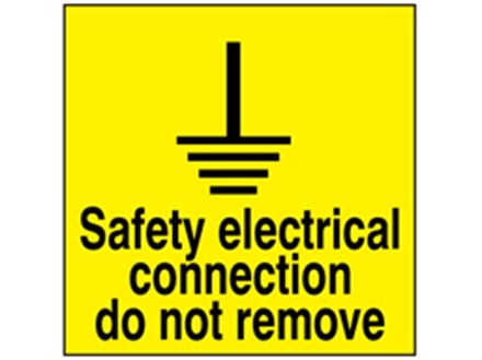 Safety electrical connection do not remove label
