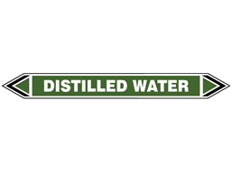 Distilled water flow marker label.