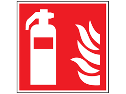 Fire extinguisher symbol safety sign.