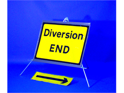 Diversion end roll up road sign